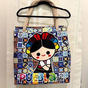 Extra Large Tote Mexican 17x19x4.5 inches Travel Holiday Gift Beach Vacation
